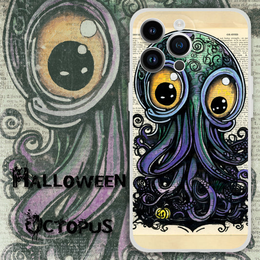 Halloween Octopus - Lovecraftian Cthulhu Funny Gothic Phone Cases, Creepy iPhone Case, Dark Academia Gift, Art iPhone Case