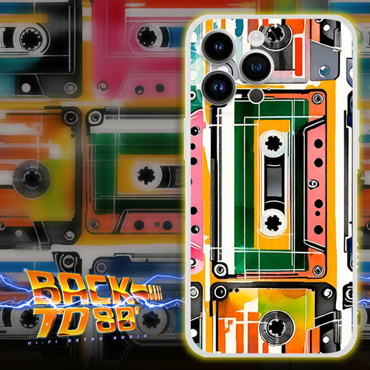 HiFi Retro Tape Cassette Aqua iPhone Case - Retro Audio Lovers, Art Phone Case, Pop Music