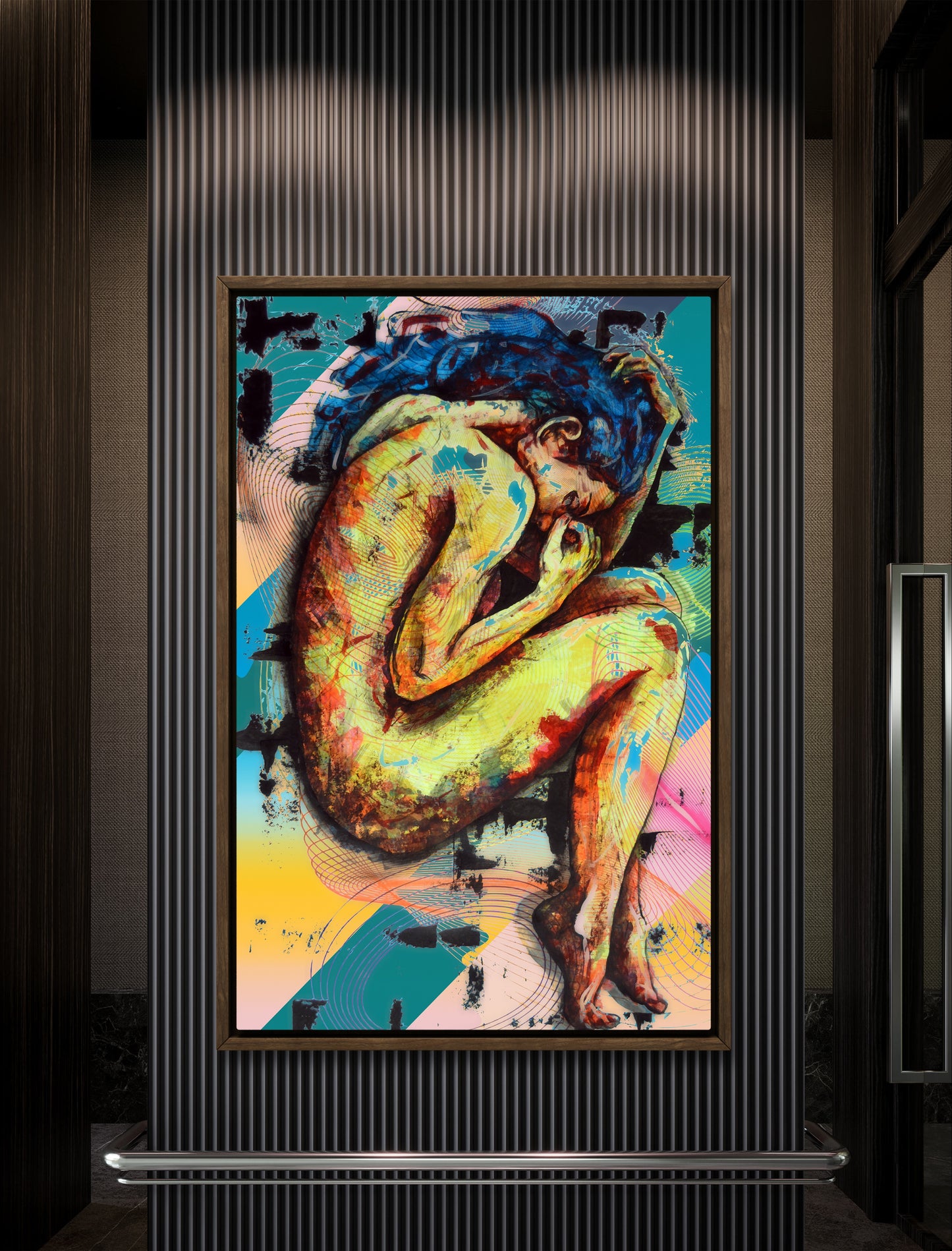 Time Lapse - Vibrant Modern Art Print, Contemporary Portrait for Living Room, Trendy Wall Decor, Large Statement Art
