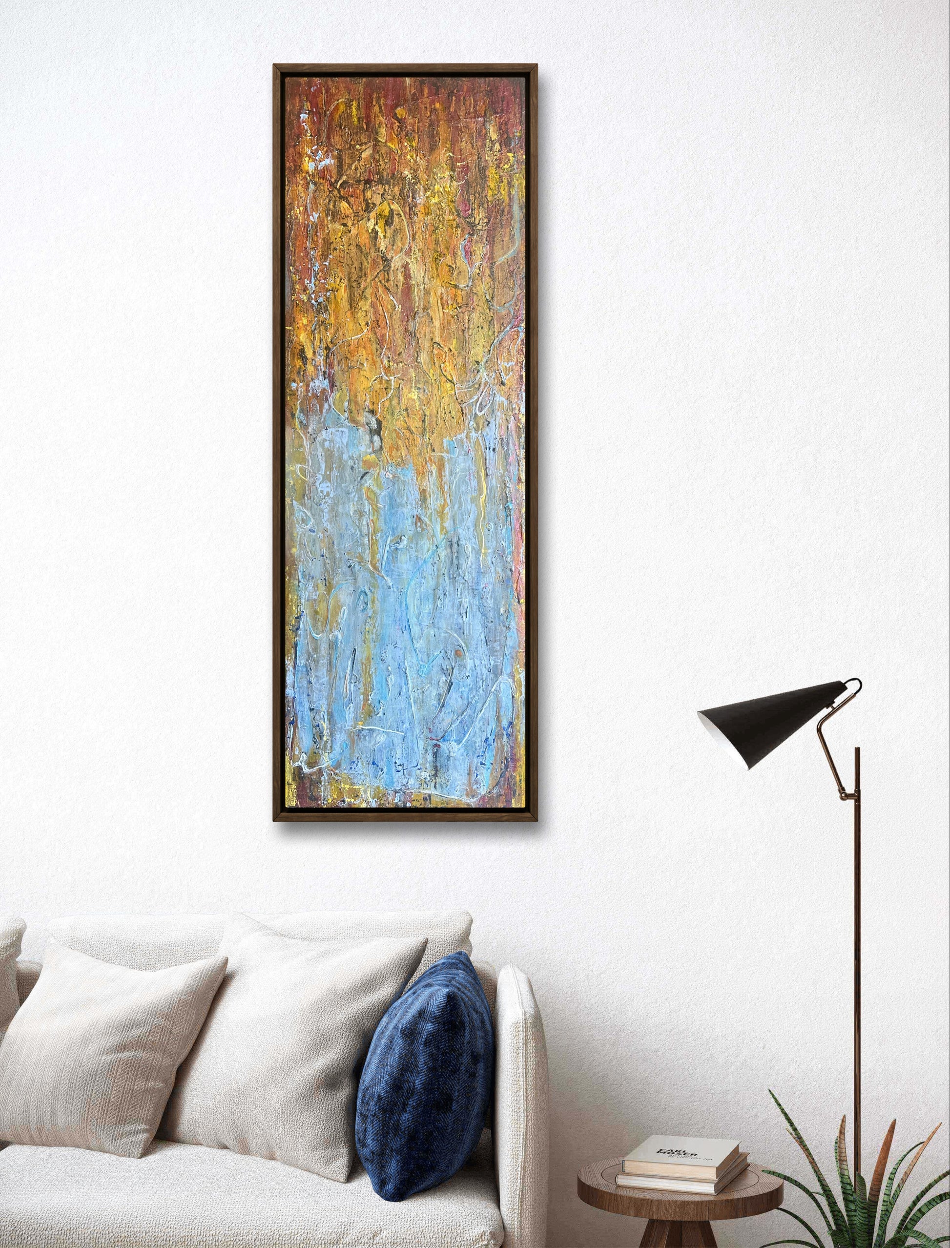 Yellow abstract home decor wall art
