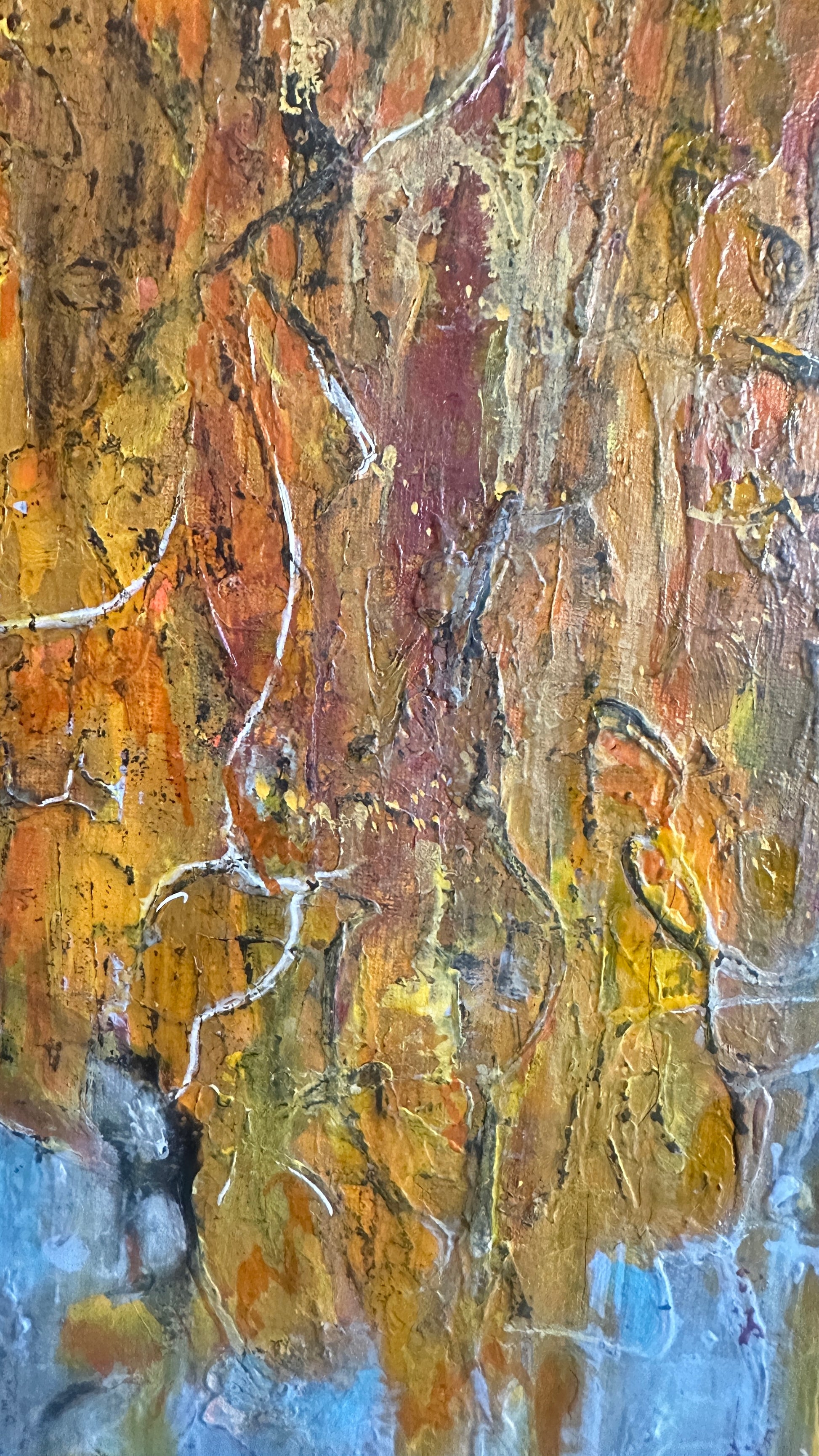 Intuitive yellow abstract canvas with depth