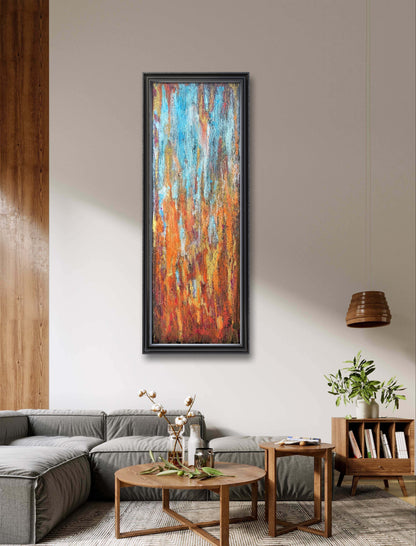 non figurative abstract painting fire tones