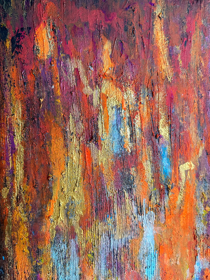 intuitive abstract painting flame theme