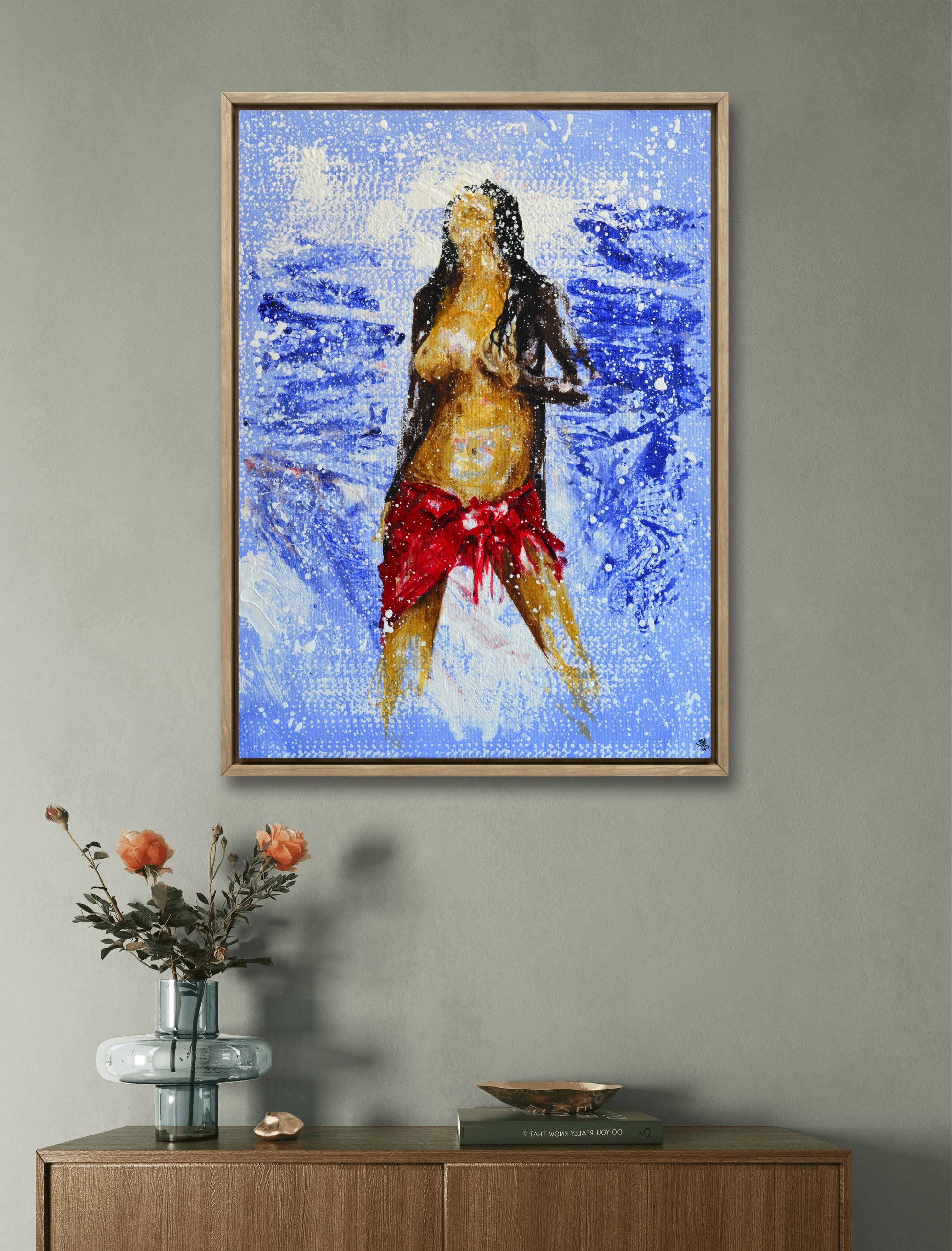 Hand painted acrylic artwork with modern aesthetic