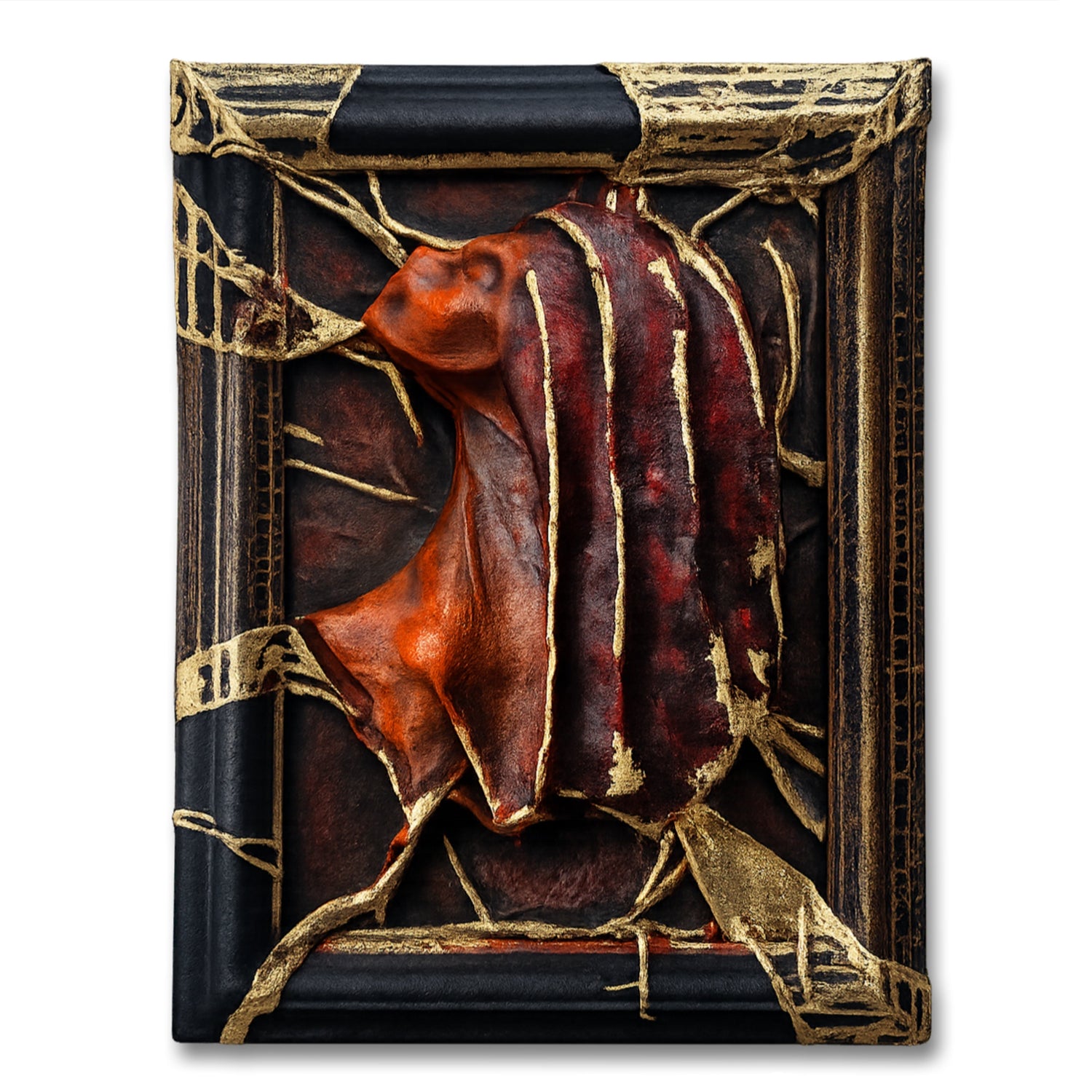 Moonlit Beauty Victorian Gothic Leather Art Sculpture Wall Decor