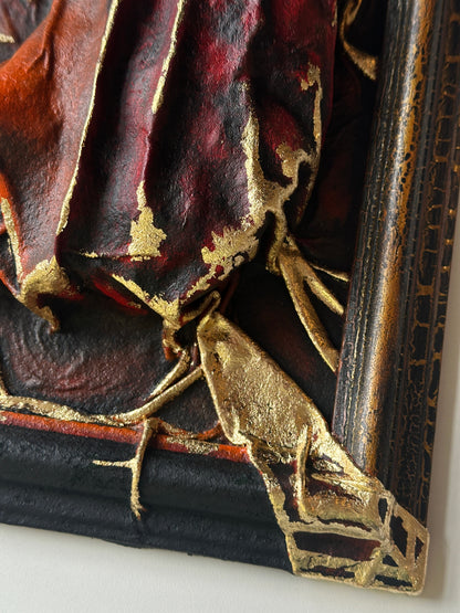 Antique Style Gothic Portrait Leather Art Statement Piece