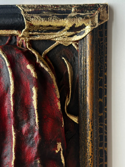 Victorian Moonlight Woman Leather Art Decorative Wall Panel