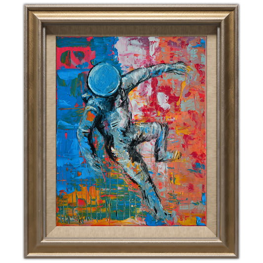Astronaut painting on canvas