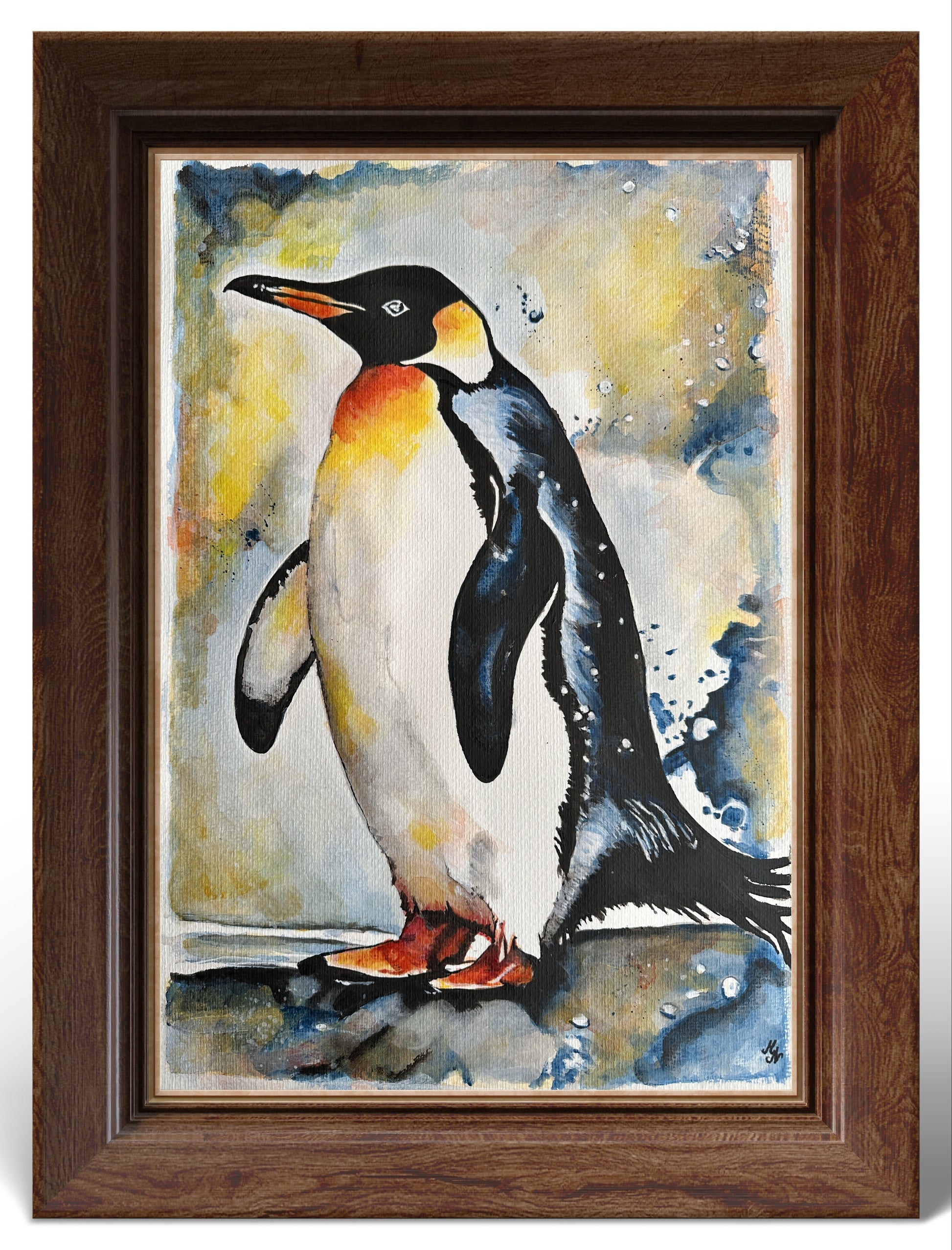 "Creative Penguin Mixed Media"