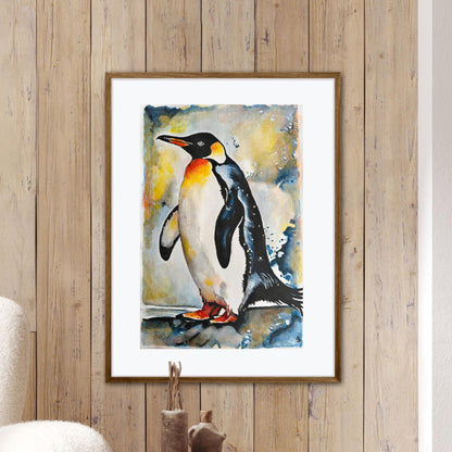 "Acrylic Watercolor Penguin Painting"