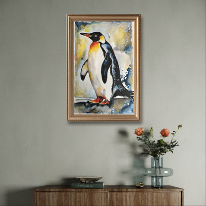 "Whimsical Penguin Painting"