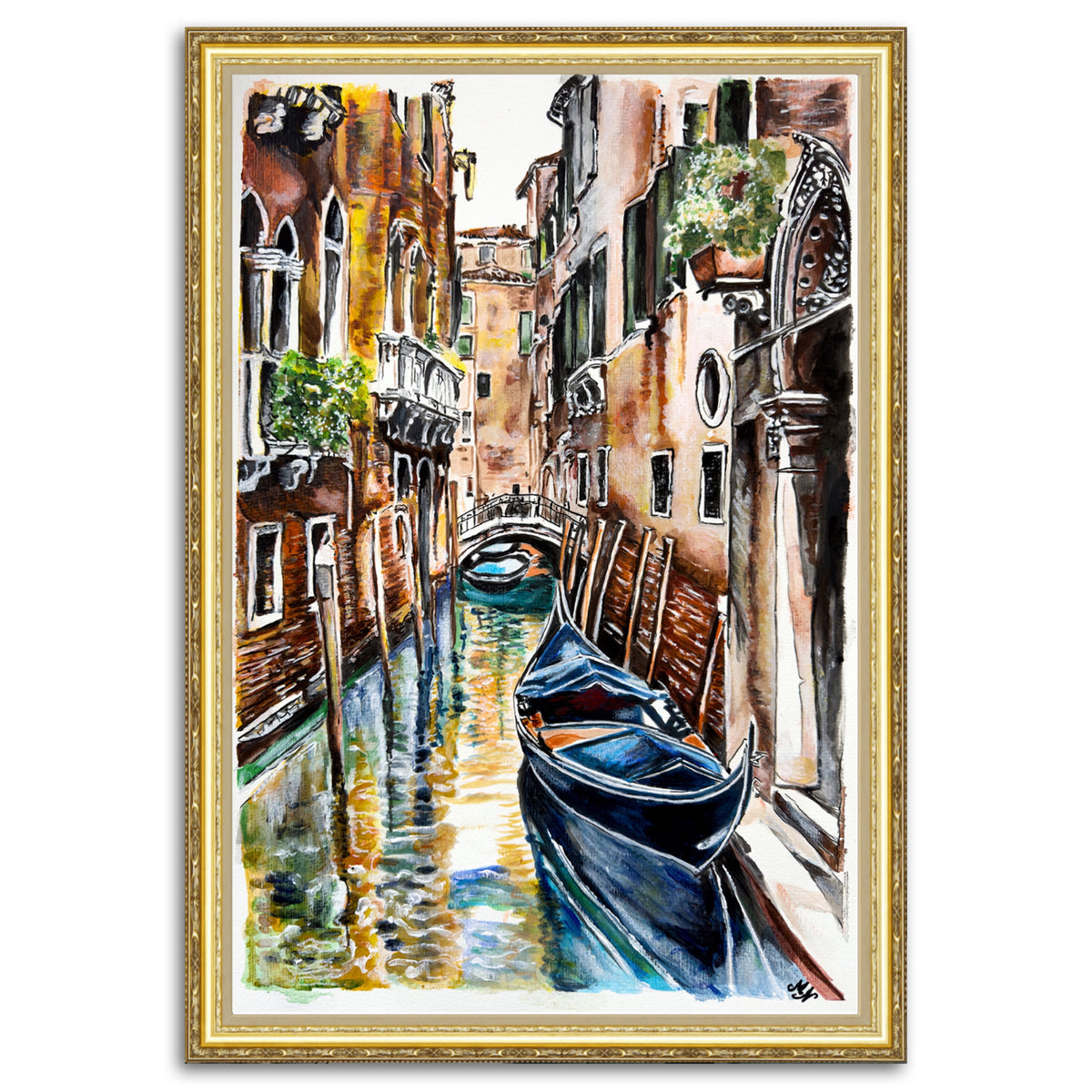 The Lazy Day in Venice original painting by Misty Lady