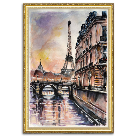"A Look at Paris" - Experience the enchanting allure of Paris captured on watercolor paper.