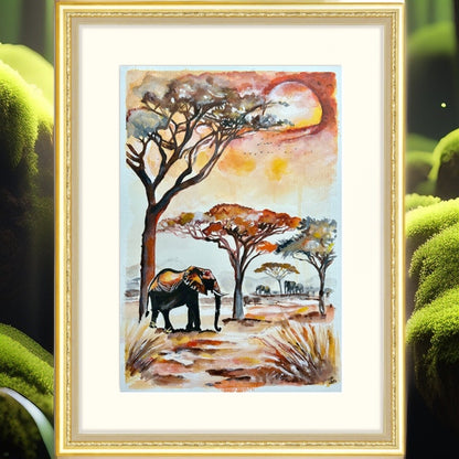 Artistic depiction of the untamed spirit and serenity of the African wilderness.