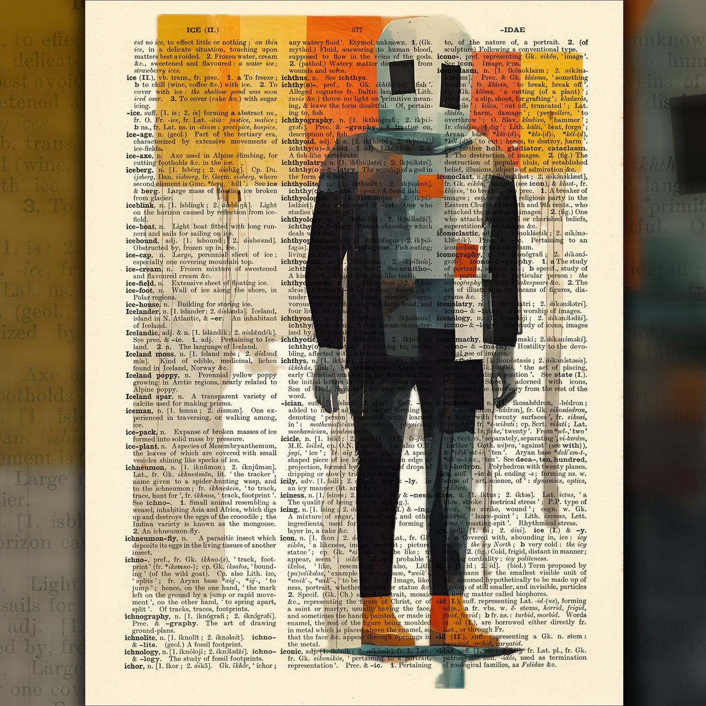 Buckethead - New Contemporary Limited Edition Art Print On Dictionary Page