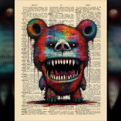 Limited edition The Horror Show Creepy Bear with a 19th-century photograph style.