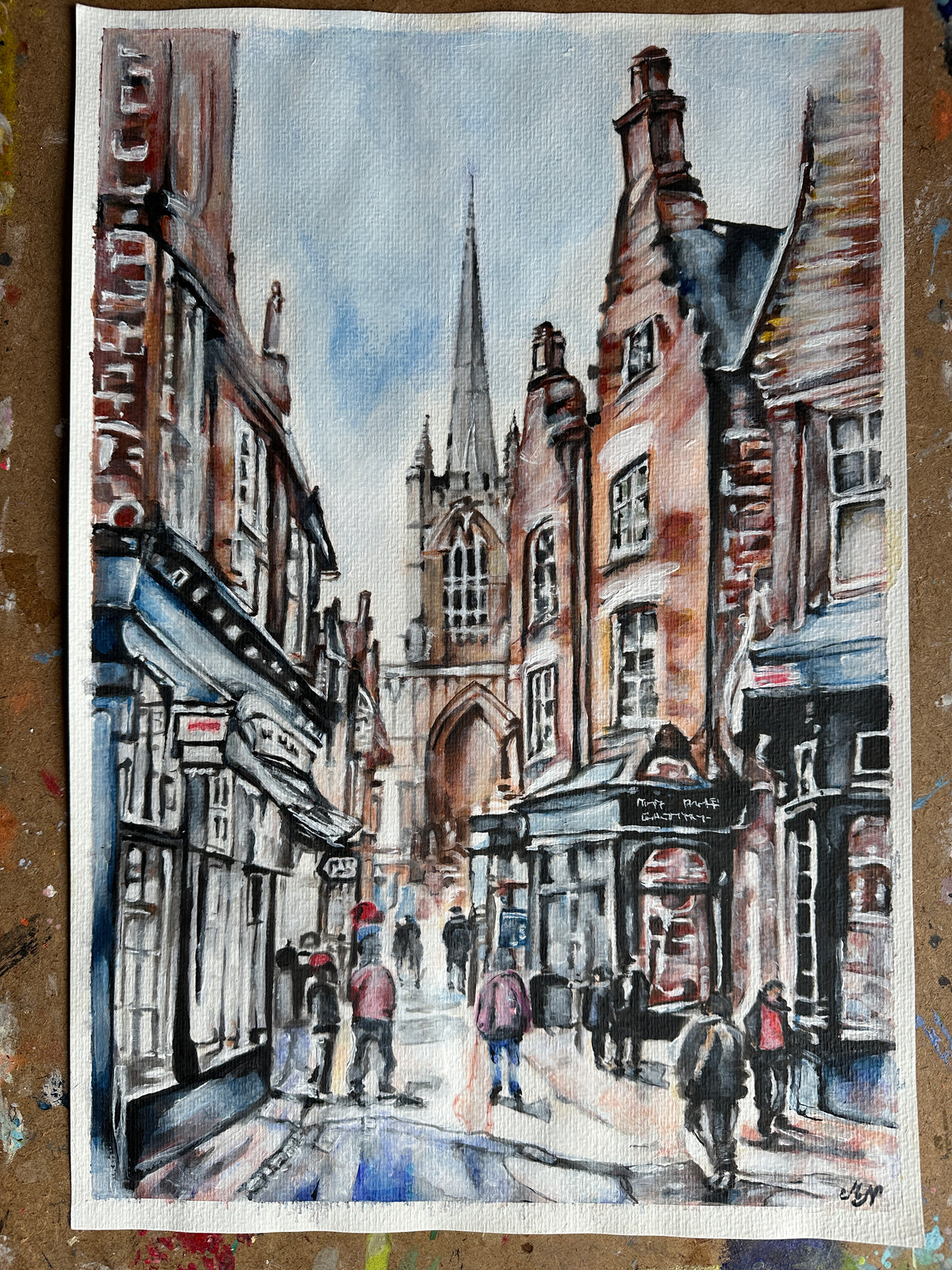 The Old Town – Lincoln, one-of-a-kind architectural artwork on A3+ paper