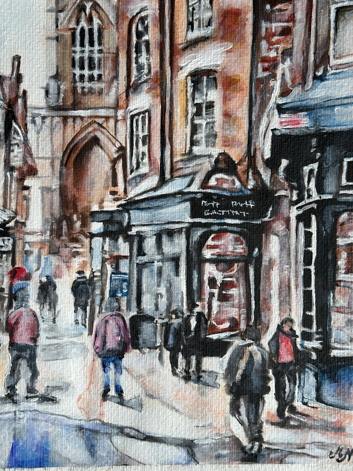 The Old Town – Lincoln artwork featuring traditional English architecture and a church spire