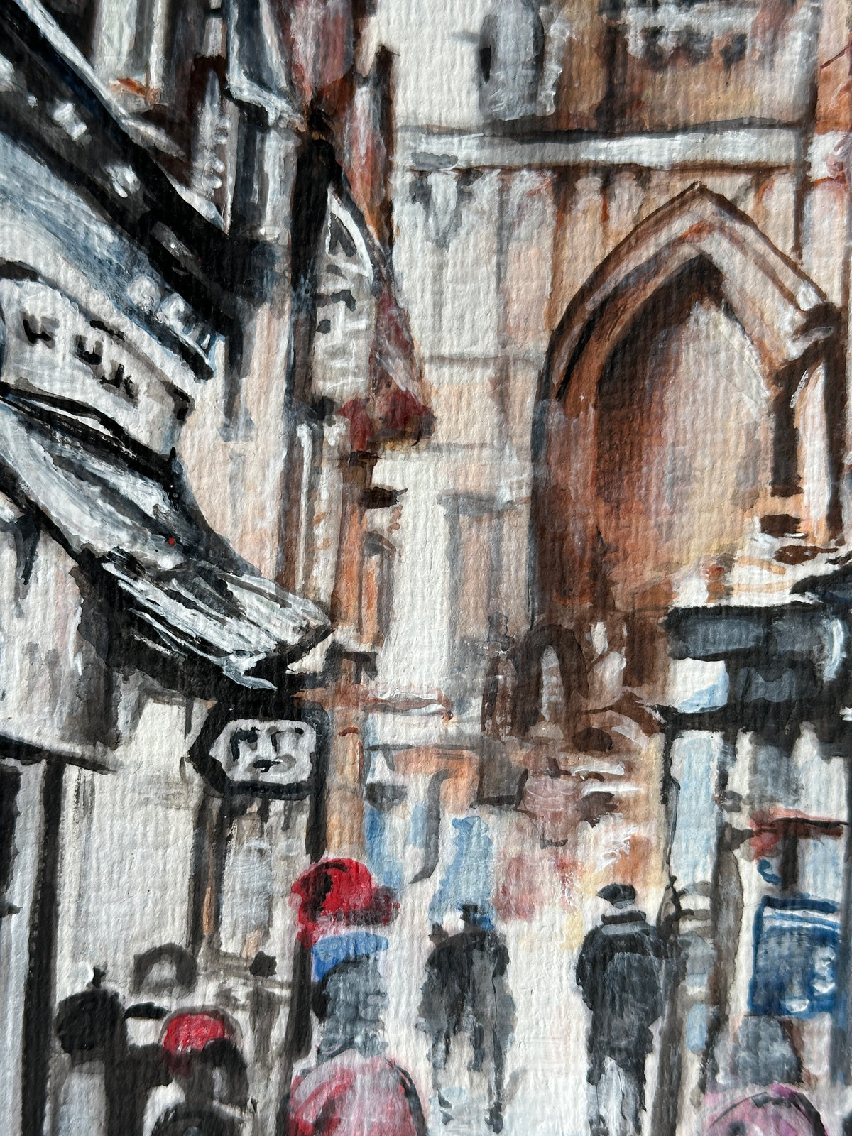 The Old Town – Lincoln original painting on 240 gsm textured watercolour paper