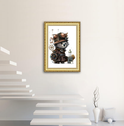 Koala Bear Traveler - Steampunk Dictionary Art Print, Fine Art Print, Funny Animal, Perfect Gift - ArtCursor