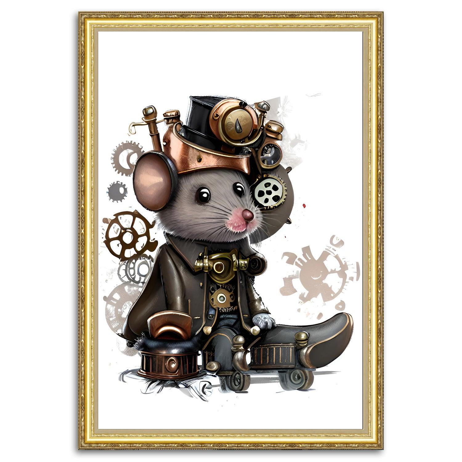 Watchmaker Mouse - Steampunk Dictionary Art Print, Fine Art Print, Funny Animal, Perfect Gift - Steampunk Dictionary Art Print, Fine Art Print, Funny Animal, Perfect Gift - ArtCursor