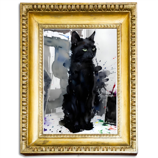 Art print featuring a beloved cat model on matte paper, perfect for gifting
