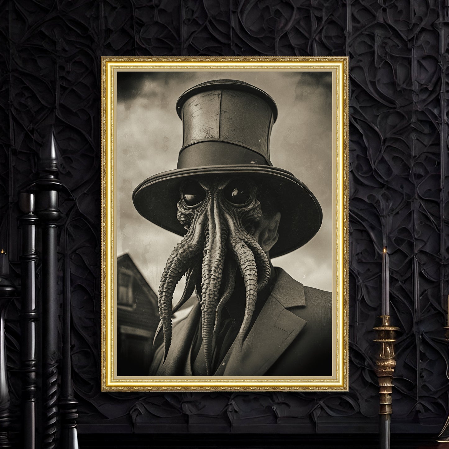 Victorian-style Cthulhu poster for horror enthusiasts