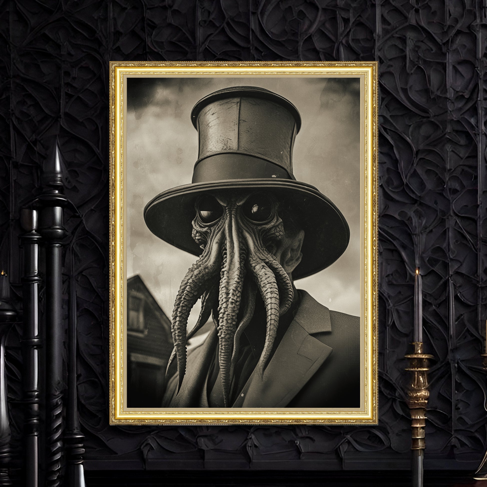 Victorian-style Cthulhu poster for horror enthusiasts