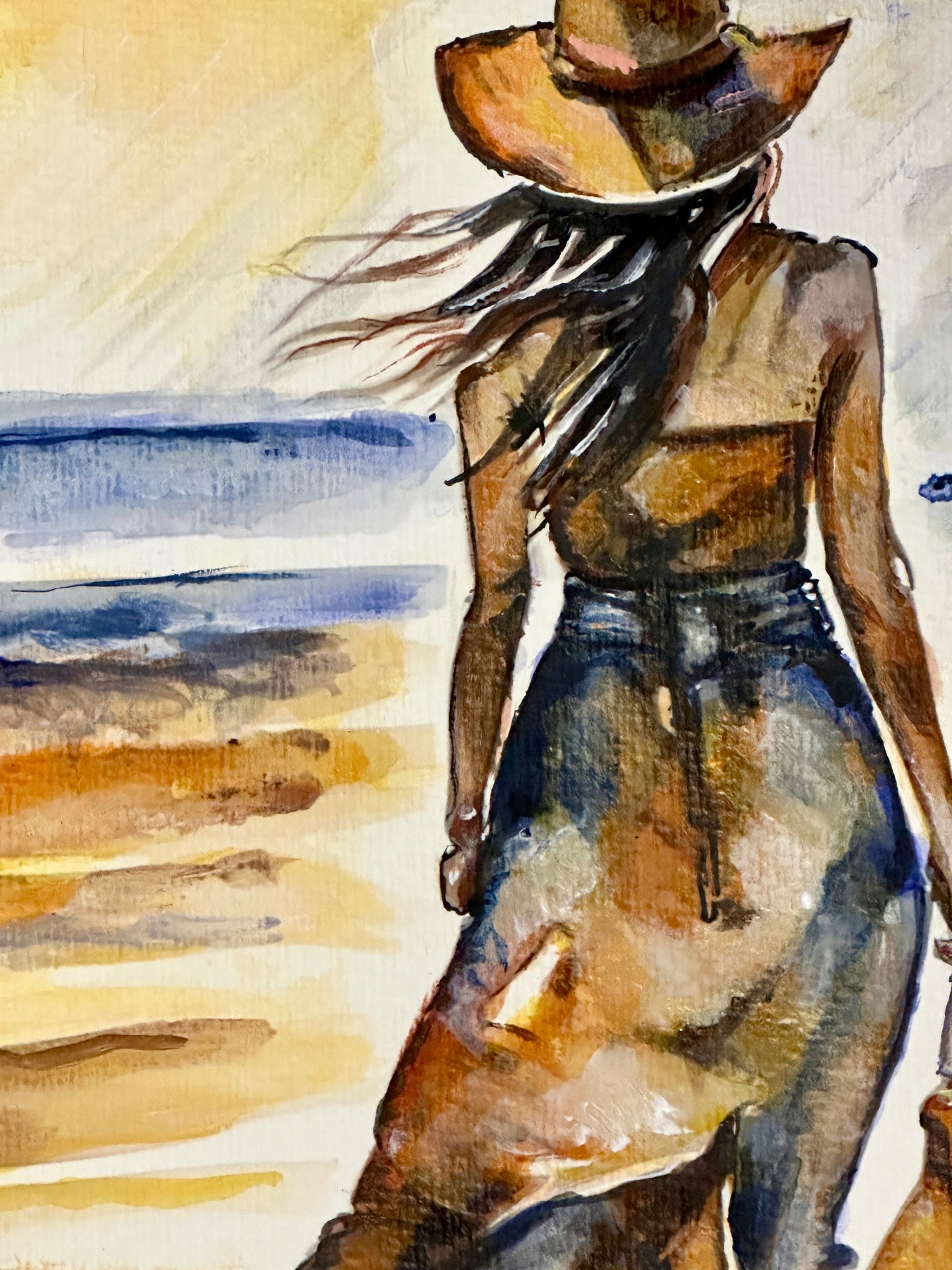 Coastal Tranquility: Woman at Sunset