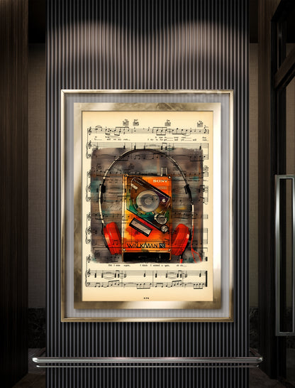 "Retro Walkman Poster: Music Art Collection"