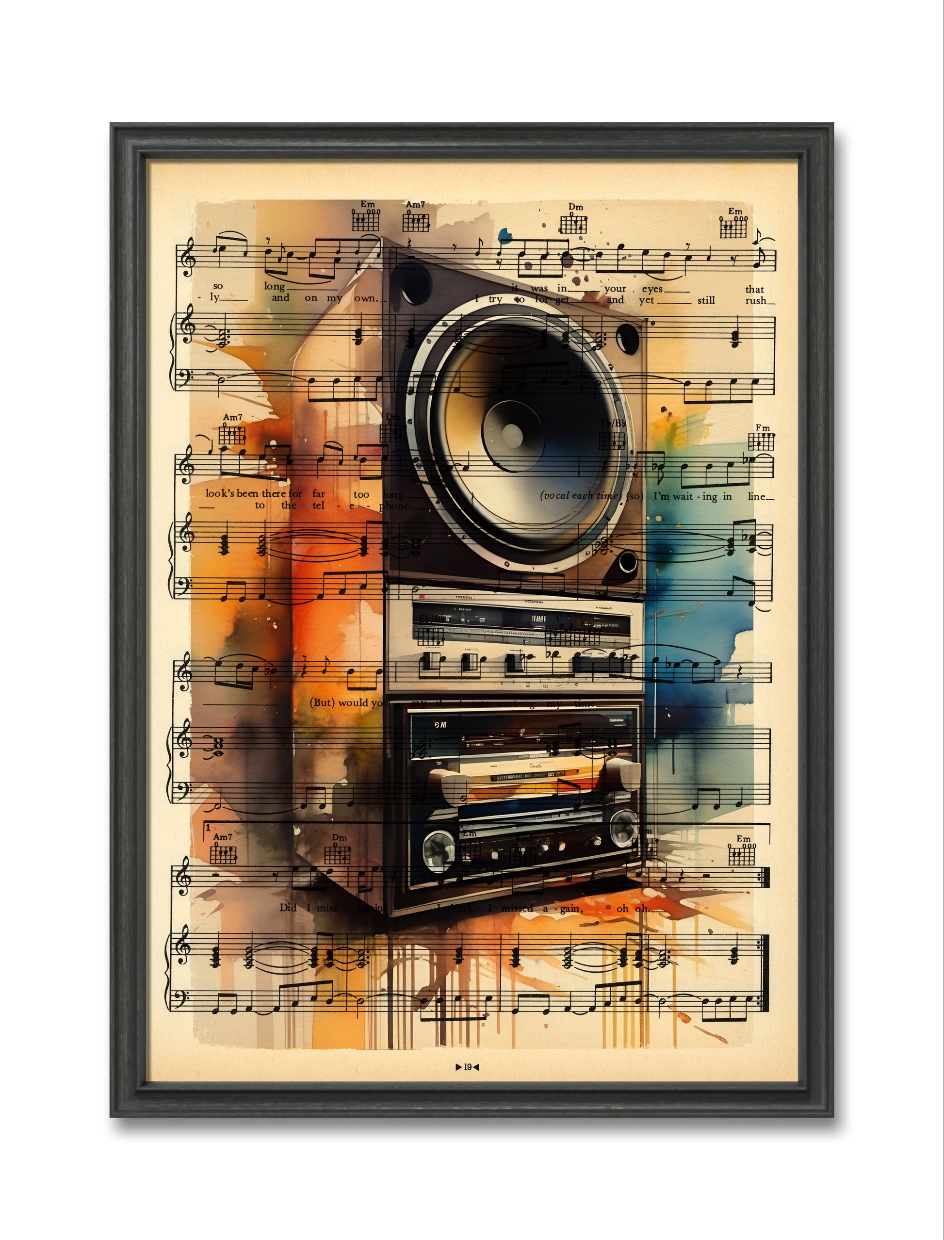 "Musical Classics Art Print on Original Vintage Page"