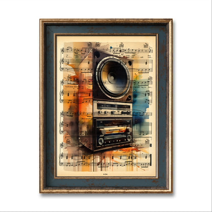 "Unique Music Artwork on Authentic Vintage Page"