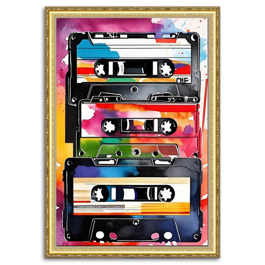Chromatic Cassette Chronicles: Watercolour Tape Art - ArtCursor