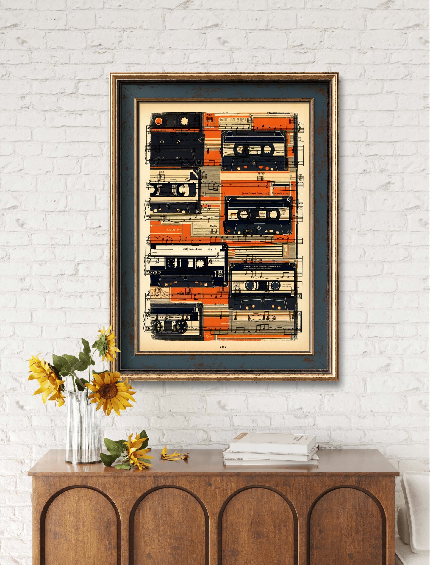 '80s Hits on Vintage Pages Art Print