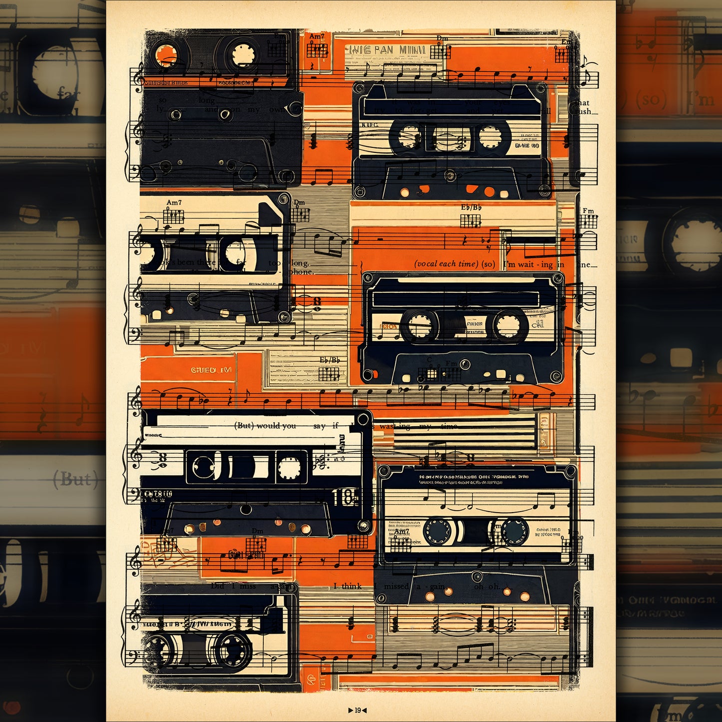 Iconic '80s Audio Elements Print
