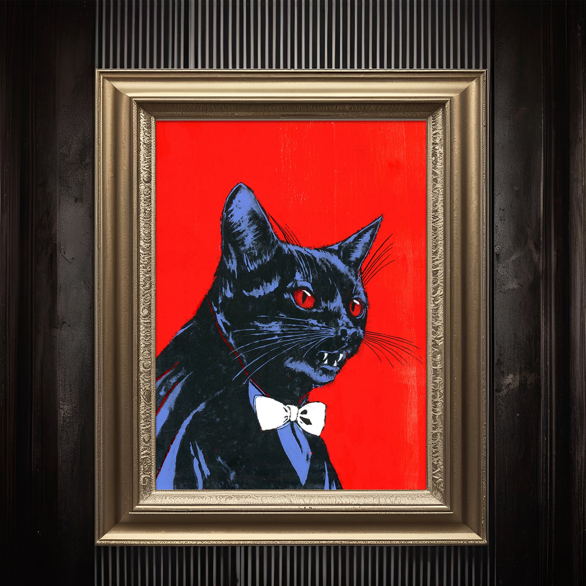 Rockula – Unique Dracula Cat Art Print | Spooky Gothic Artwork for Home