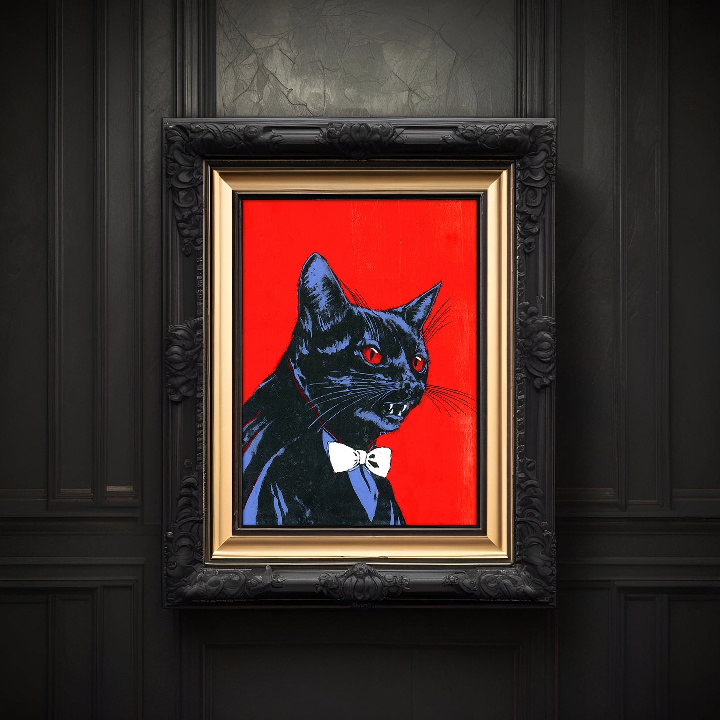 Rockula – Gothic Pet Portrait Art Print | Creepy Halloween Wall Decor