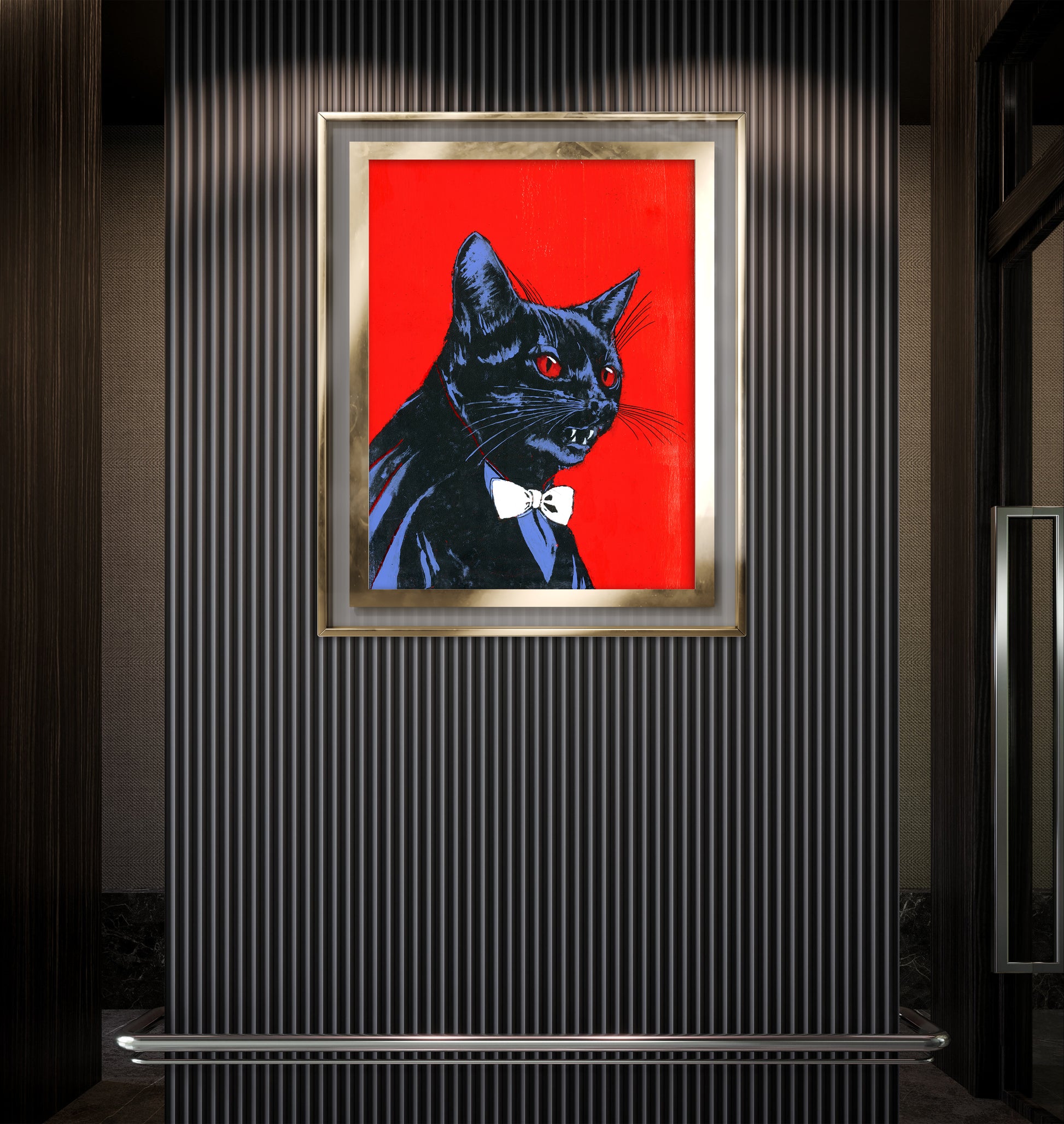 Rockula – Black Cat Vampire Print | Unique Halloween Art for Pet Lovers