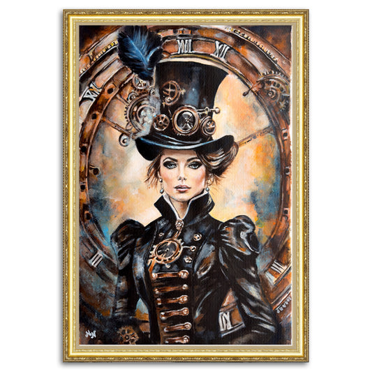 Steampunk Lady: Artistic creation blending classical aesthetics with futuristic elements.