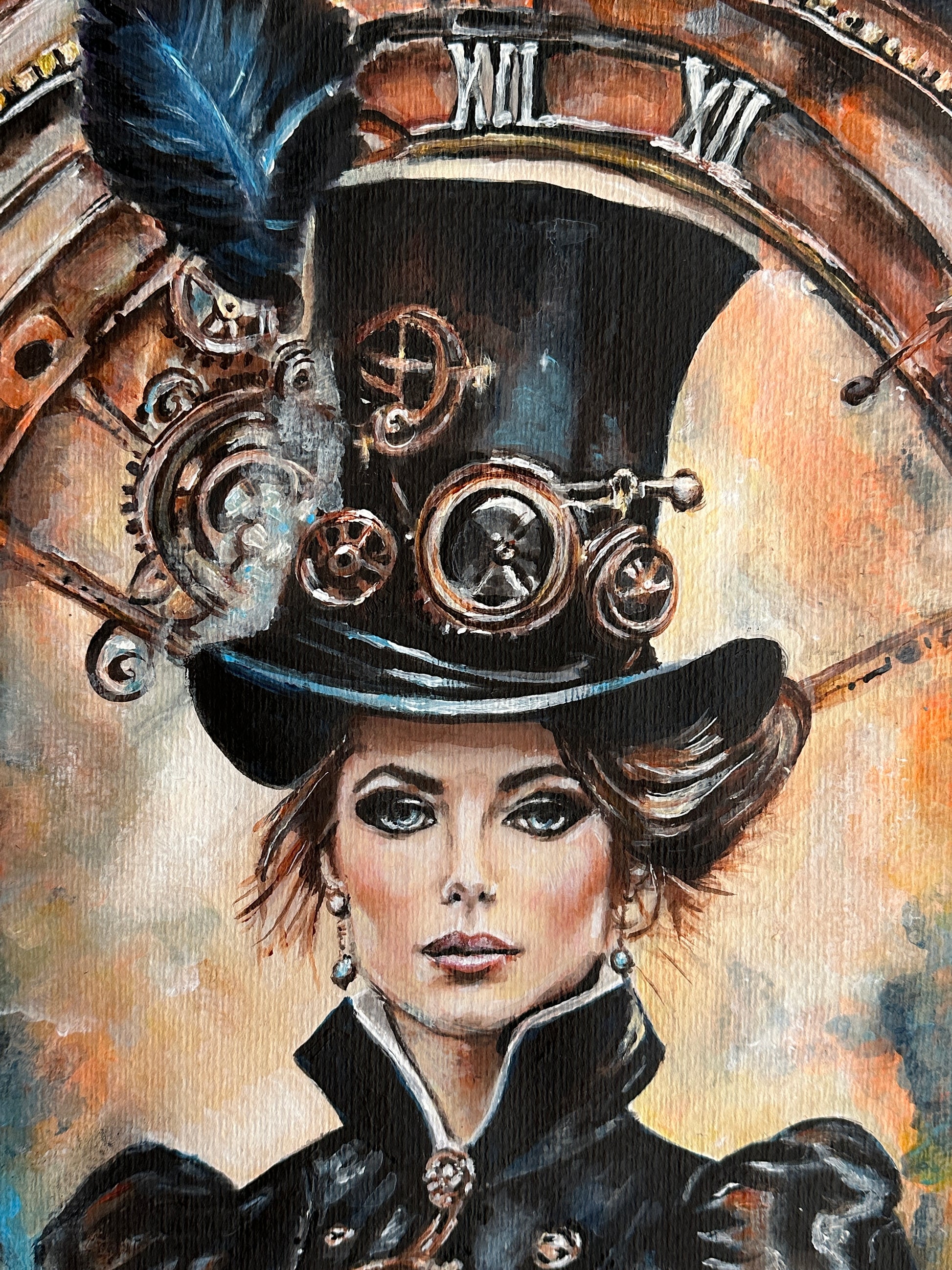 Steampunk Lady: Timeless portrayal of innovation and progress in a steampunk aesthetic.