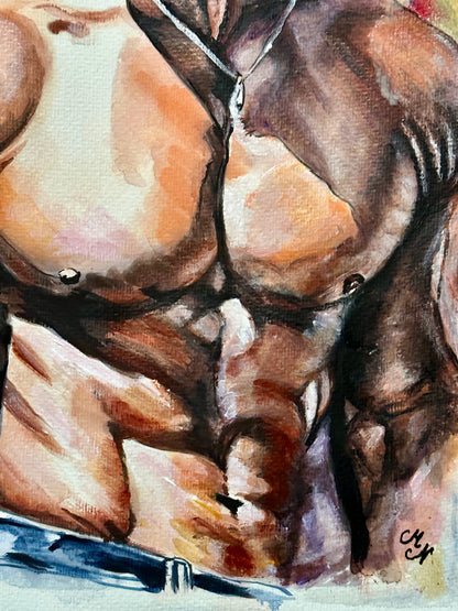 Artistic depiction of a muscular body in sunlight