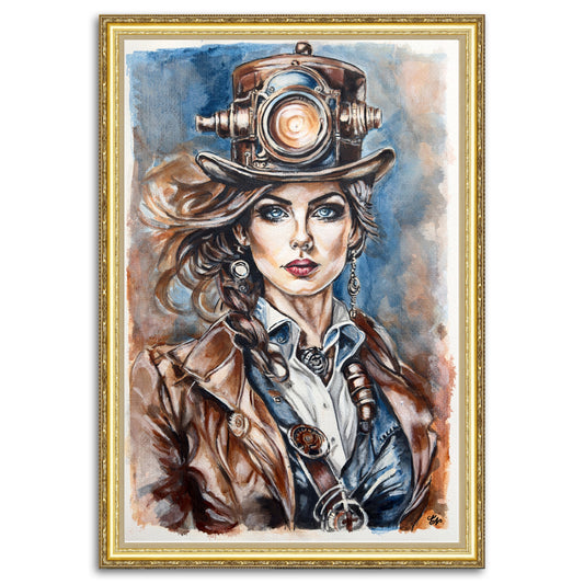"Steampunk Chic" - Experience the fusion of classical aesthetics and futuristic elements in this captivating artwork.
