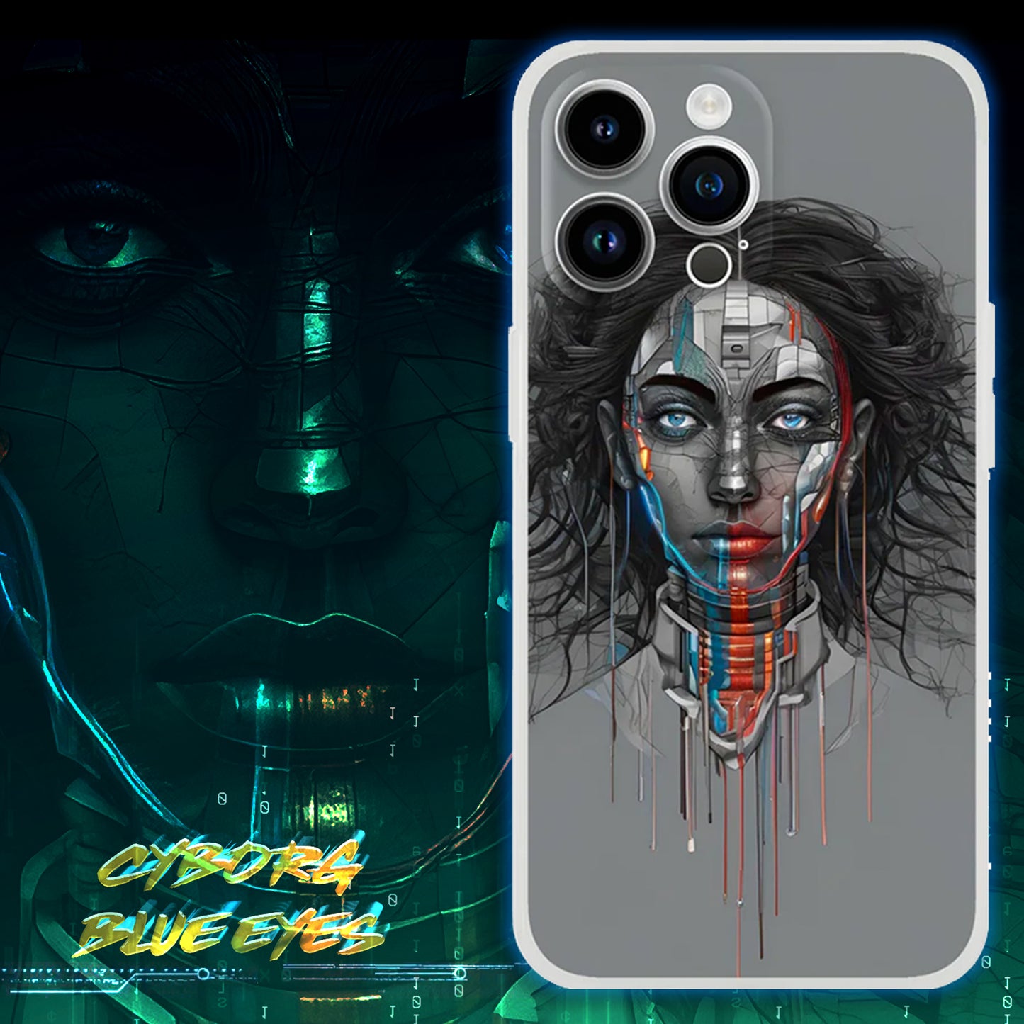 "Cyborg Blue Eyes" is iPhone art case.