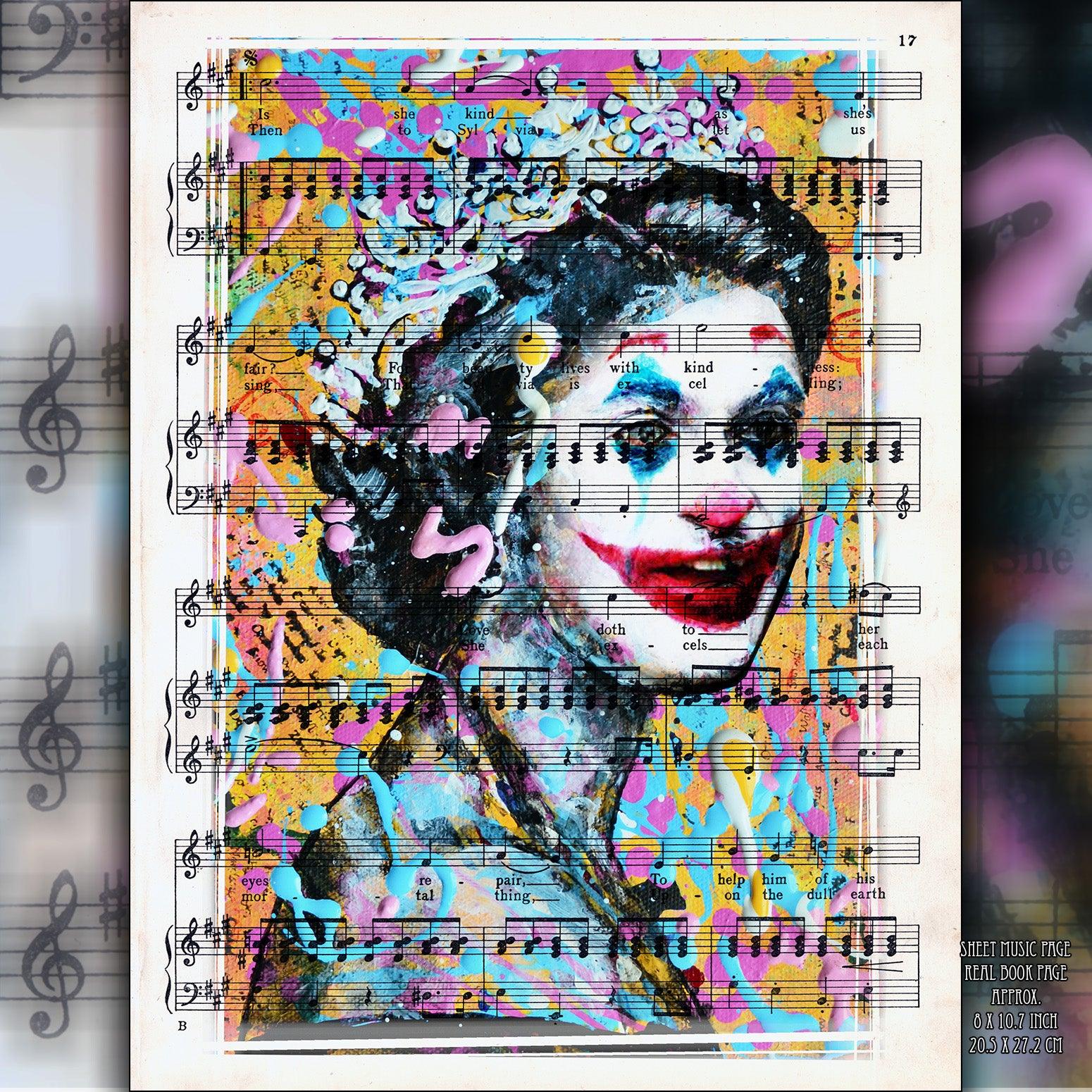 Queen Elizabeth II Like a Joker Art Poster on Vintage Dictionary Page - ArtCursor