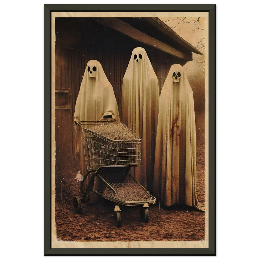 Haunting Shopping - Vintage Photography Style Gothic Decor, Creepy Poster, Dark Surreal Dreams, Funny Ghost, Supernatural