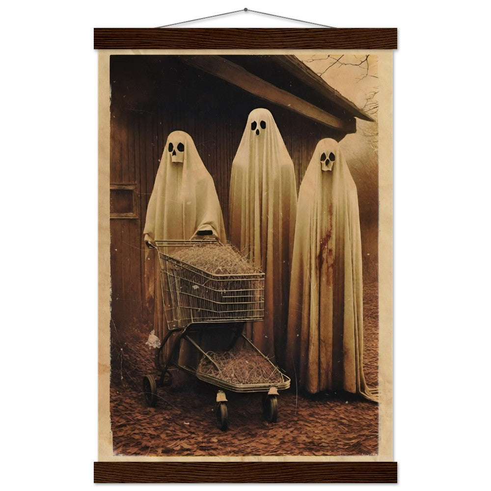 Haunting Shopping - Vintage Photography Style Gothic Decor, Creepy Poster, Dark Surreal Dreams, Funny Ghost, Supernatural