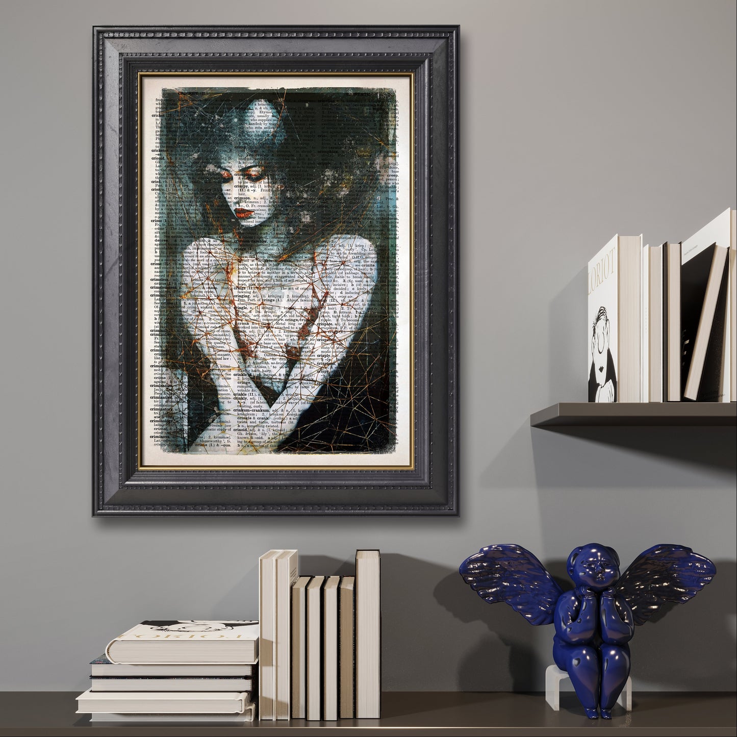 Capturing emotions on a vintage canvas: Entwined Melancholy Dreams print.