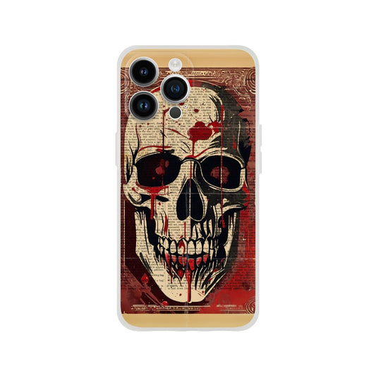 Gothic Ornate Skull - iPhone Case, Decorative Red Skull Art from Vintage Dictionary, Antique Book Page Print, Unique Gift