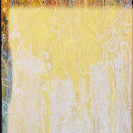 Modern interior art piece with yellow accents