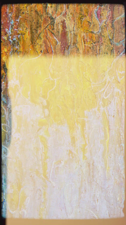 Modern interior art piece with yellow accents